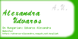 alexandra udvaros business card